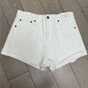 Abercrombie & Fitch White High-Rise Denim Jean Shorts